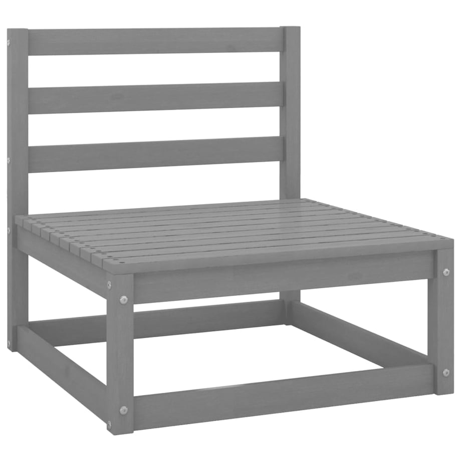 vidaXL Ogrodowa sofa środkowa z antracytowymi poduszkami, szare drewno