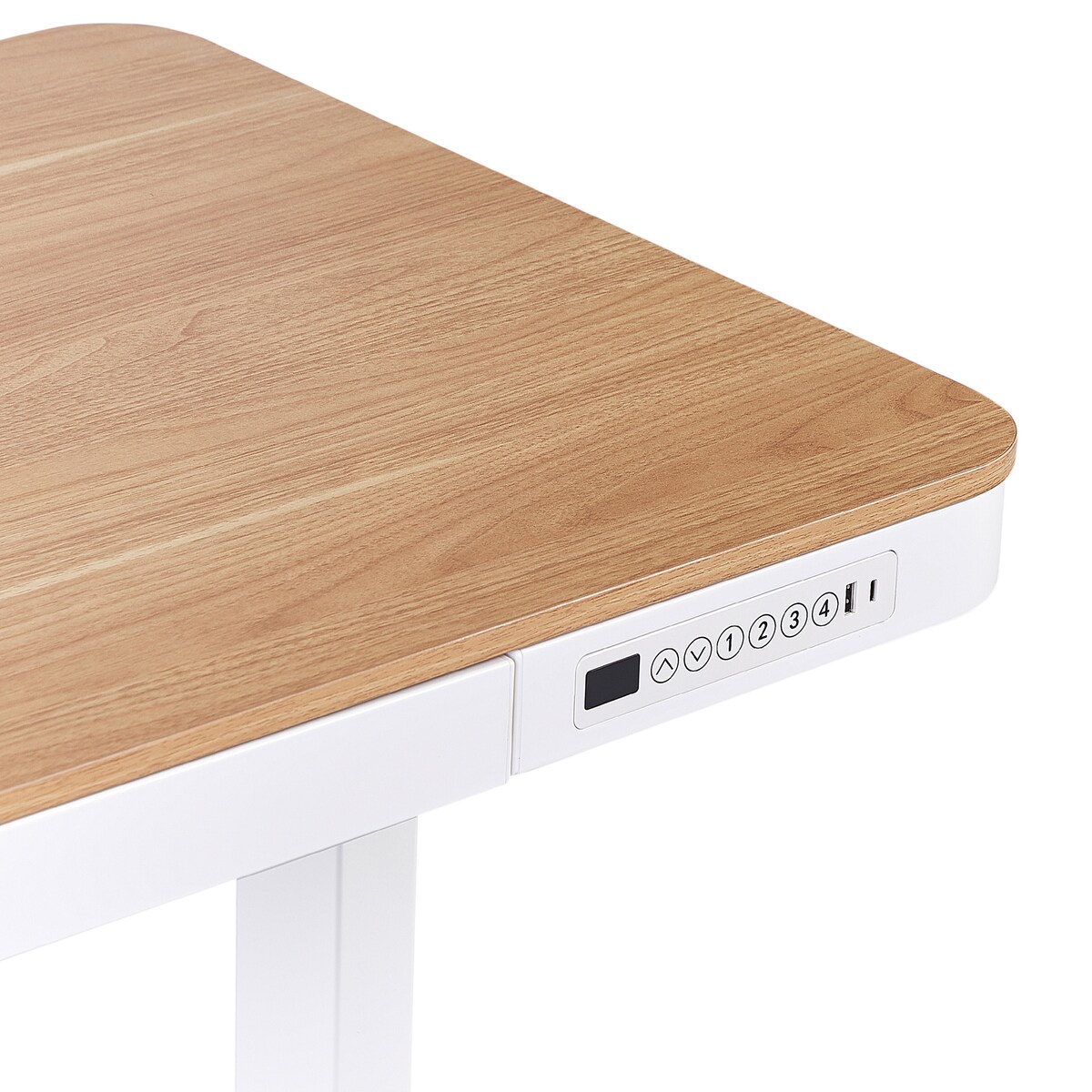 Biurko regulowane elektrycznie KENLY Brązowy/ biały 120 cm 60 cm Z portem USB
