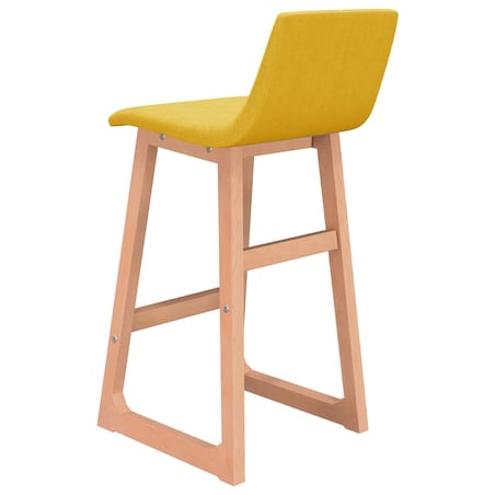 vidaXL Stołki barowe, 2 szt., musztardowe, tapicerowane tkaniną