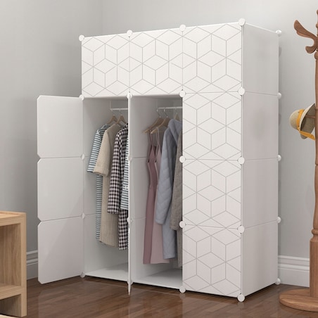 Szafa modułowa geometric biała garderoba regał półki