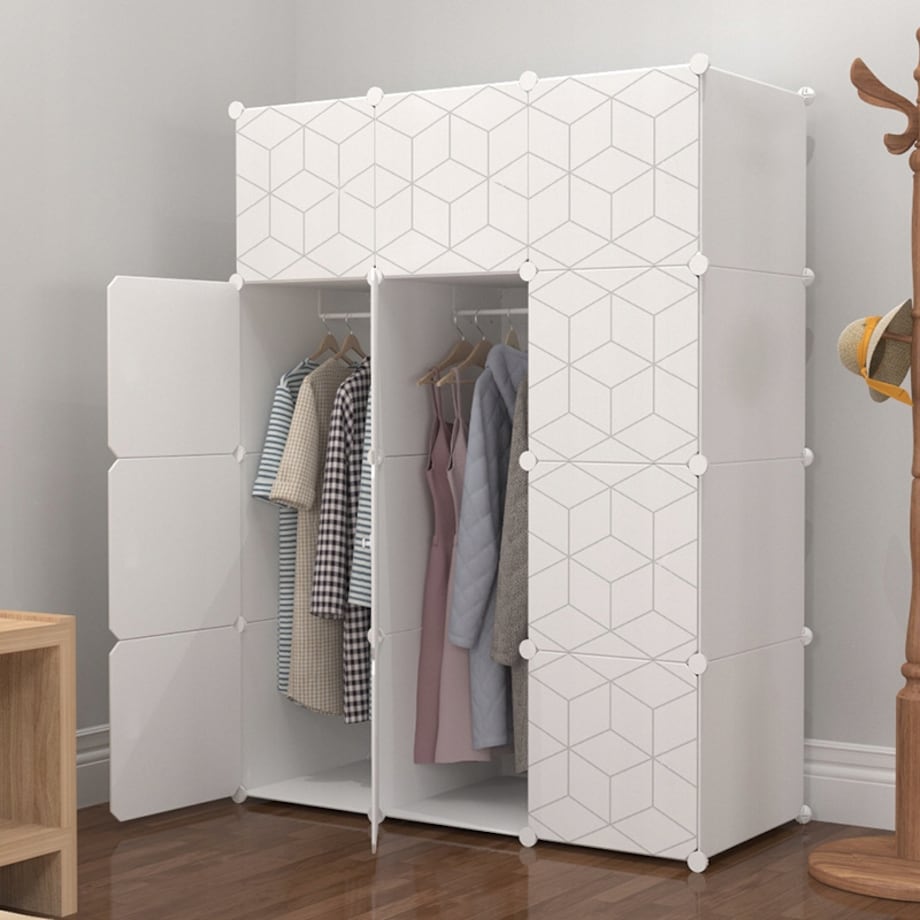 Szafa modułowa geometric biała garderoba regał półki