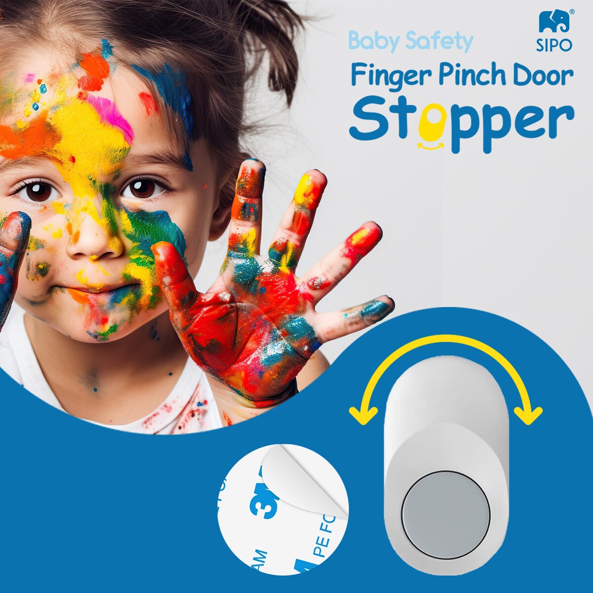 ogranicznik, blokada drzwi przed przytrzaśnięciem palców przez dziecko, sipo, zestaw 2 sztuk