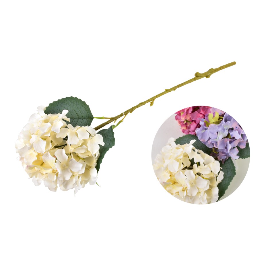 VIRIDIS Sztuczny kwiat hortensja62x16cm kremowy