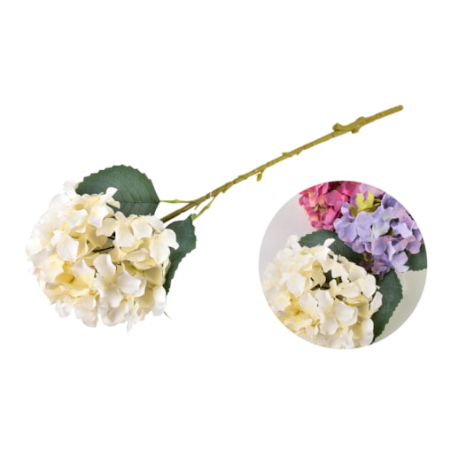 VIRIDIS Sztuczny kwiat hortensja62x16cm kremowy
