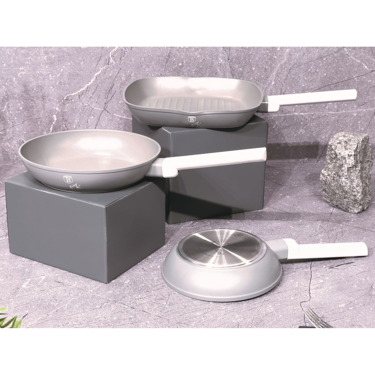 Komplet patelni z powłoką tytanową 20/24/28cm 3-ele BERLINGER HAUS Aspen