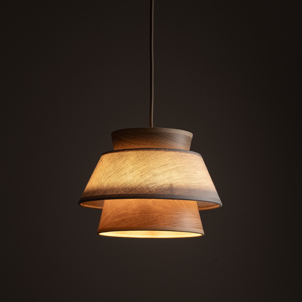 Lampa Wisząca Tk Lighting Kalum Len Fornir 1Xe27 Skandynawski, Boho, Japandi
