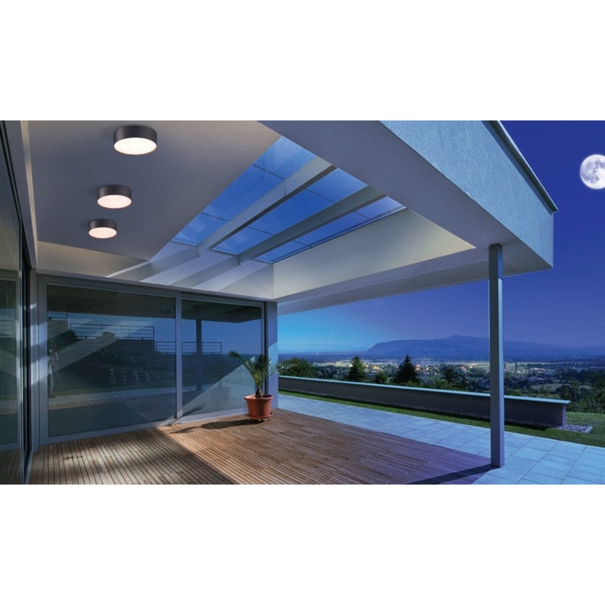 Zewnętrzna lampa sufitowa Casper LED 15W round czarna