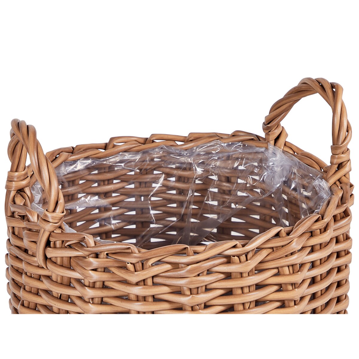 Zestaw 3 koszy na kwiaty z technorattanu brązowy AUCUBA