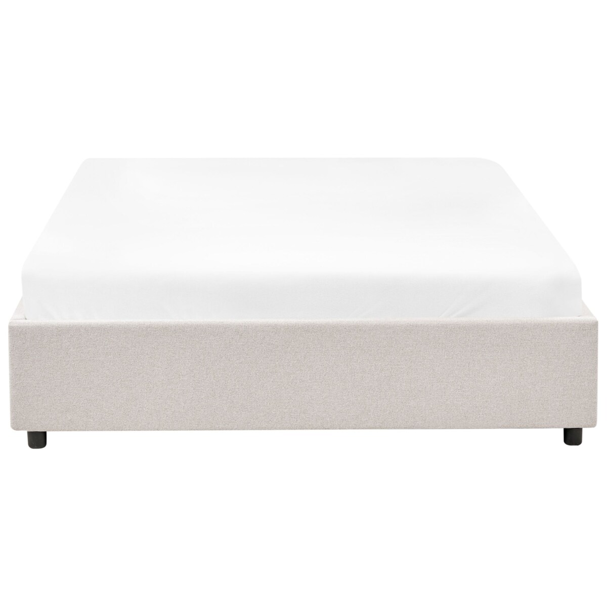 Łóżko z szufladami bez zagłówka PRADES 140 x 200 cm Jasnobeżowy