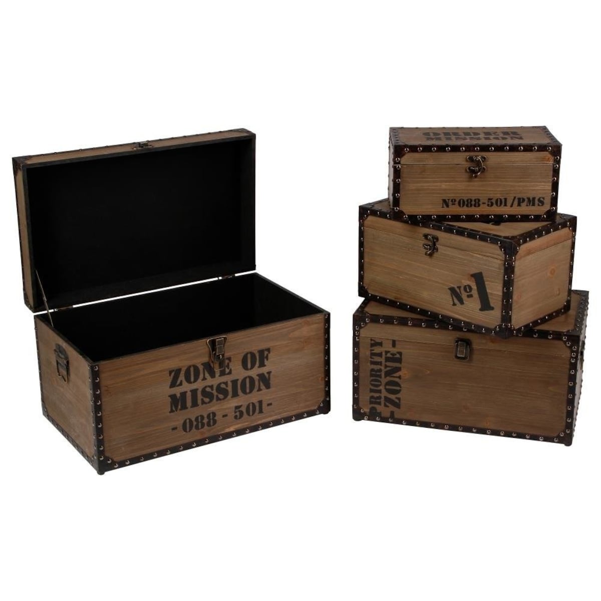 Organizery dekoracyjne FACTORY, komplet 3 sztuk