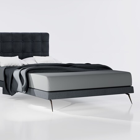 Prześcieradło grafitowe 140x200 PAN MATERAC elastyczne bawełniane z gumką