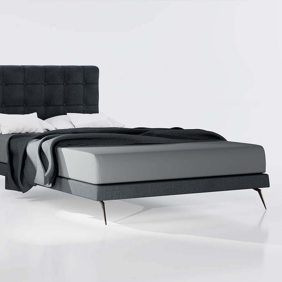 Prześcieradło grafitowe 140x200 PAN MATERAC elastyczne bawełniane z gumką