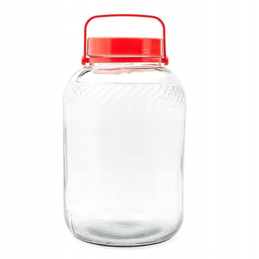 SŁOIK SZKLANY Z POKRYWKĄ NA PRZETWORY OGÓRKI kapustę paprykę duży słój 5 L