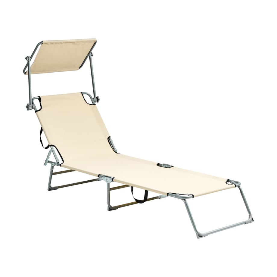 Leżak ogrodowy FOLIGNO Metal Beżowy