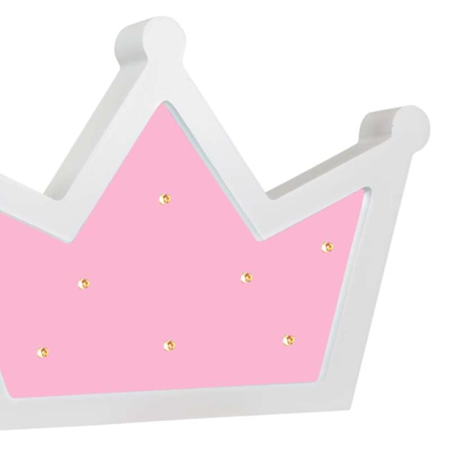 Kinkiet LAMPA ścienna KORONA LED 3300K 310699 Polux dekoracyjna OPRAWA drewniana korona do pokoju dziecięcego różowa biała