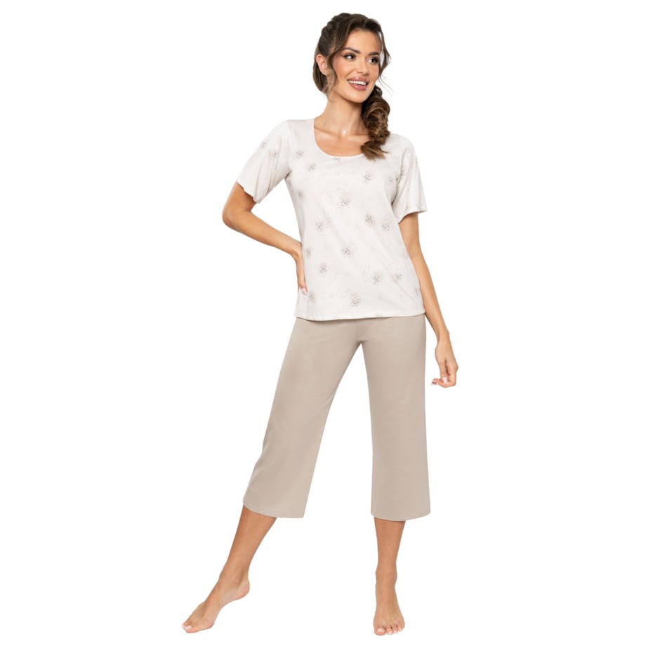 Piżama Sandi 3/4 Beżowy, XXL