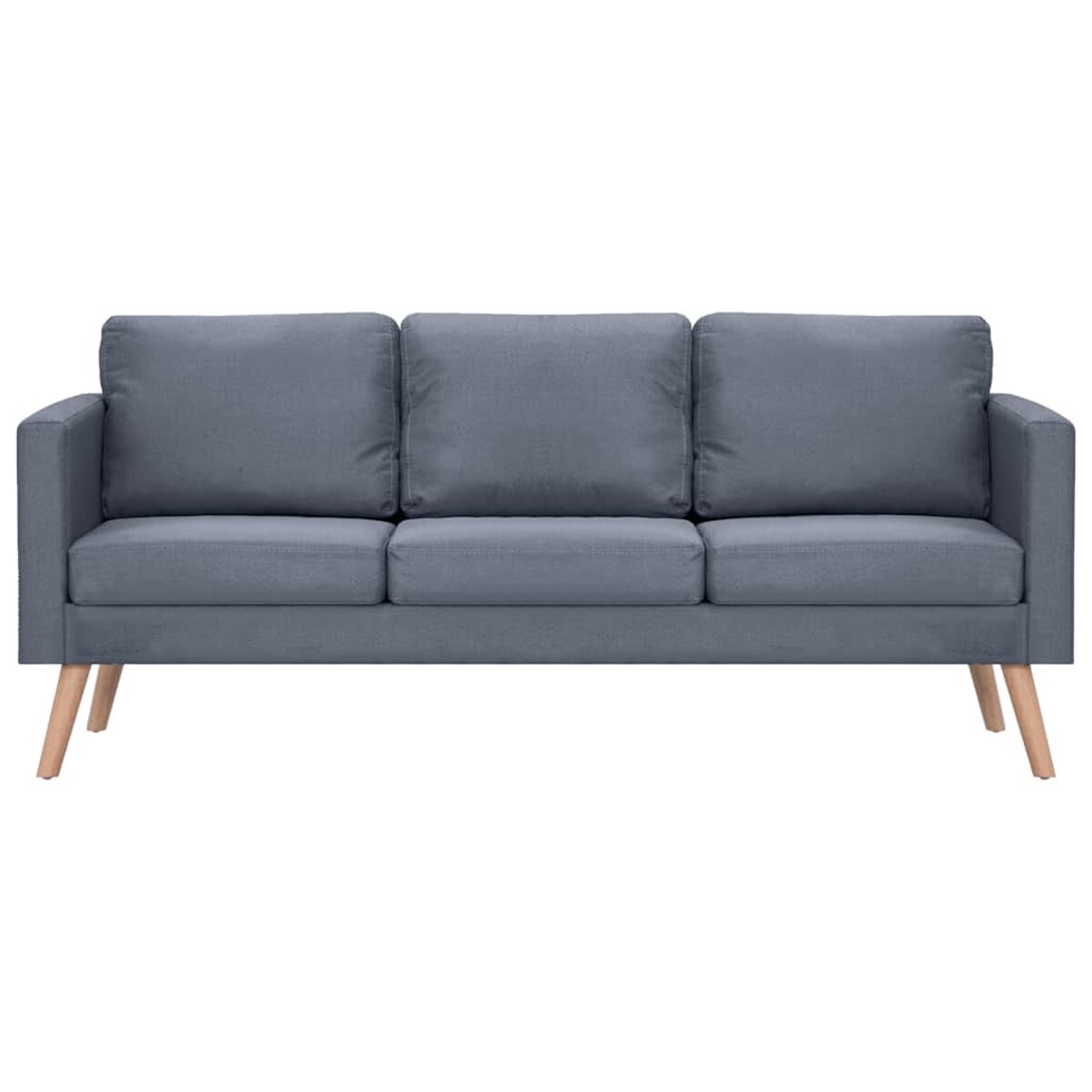 vidaXL Sofa 3-osobowa, materiałowa, ciemnoszara