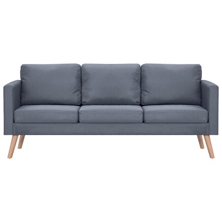 vidaXL Sofa 3-osobowa, materiałowa, ciemnoszara