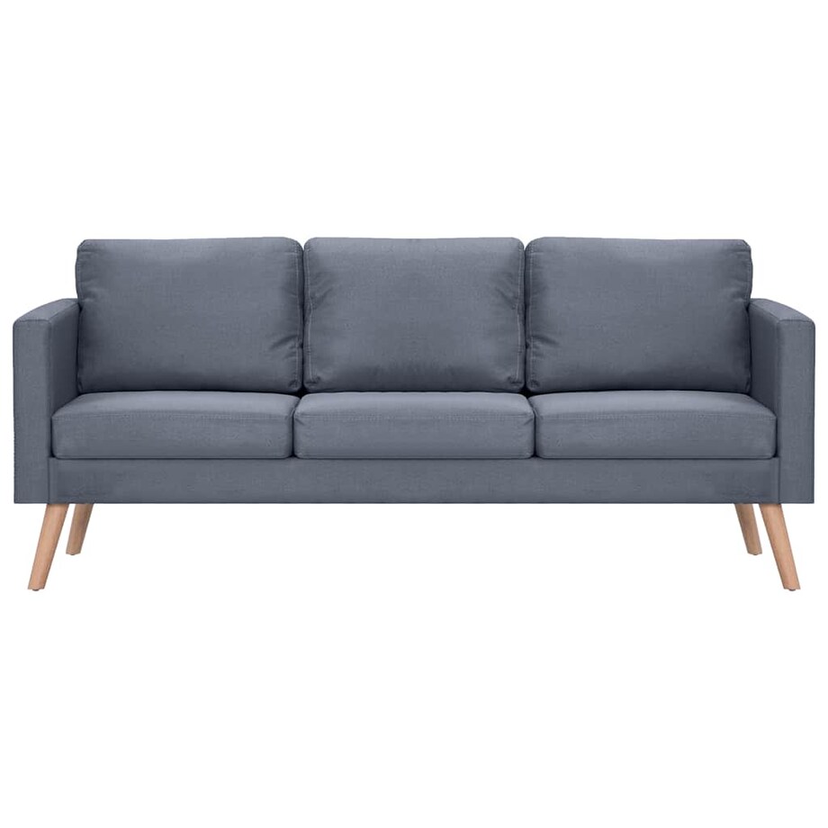 vidaXL Sofa 3-osobowa, materiałowa, ciemnoszara