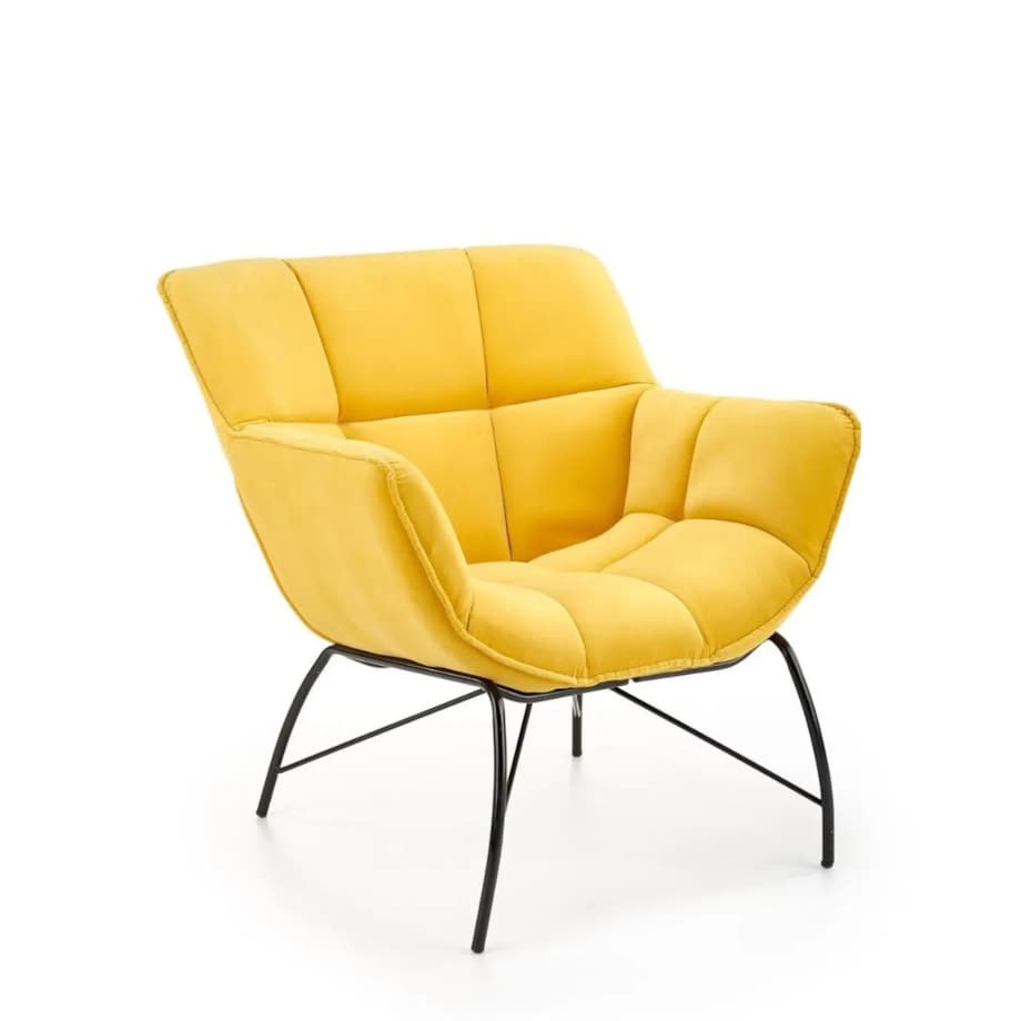 Fotel tapicerowany BELTON żółty