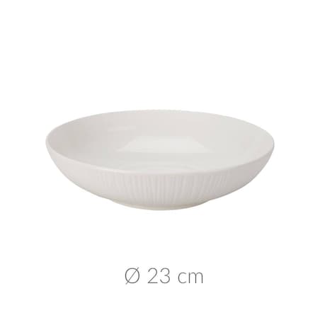 Talerz do makaronu, głęboki porcelanowy, biały, Ø 23 cm