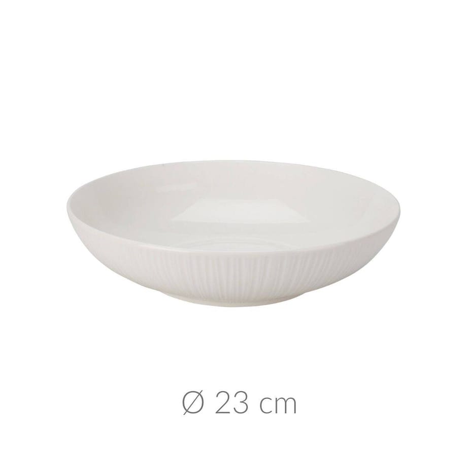 Talerz do makaronu, głęboki porcelanowy, biały, Ø 23 cm