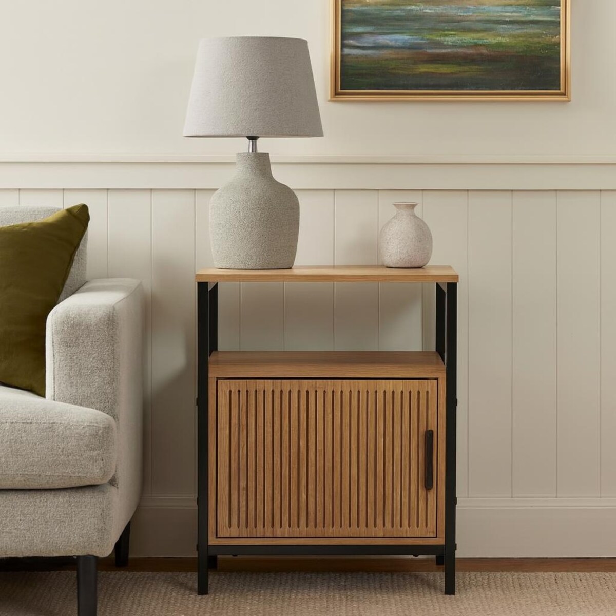 Szafka z dębowym frontem KASTO, 43 x 33 x 55 cm