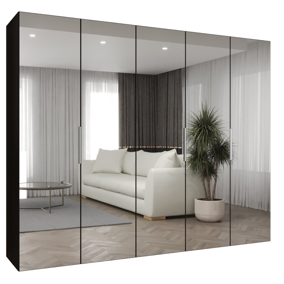 Szafa uchylna otwierana MARBELLA 3 250 wys. 202 cm Czarny + u. Kaszmir