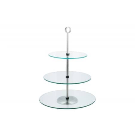 Szklana Patera Kinghoff 3-Poziomowa Na Owoce Ciasta