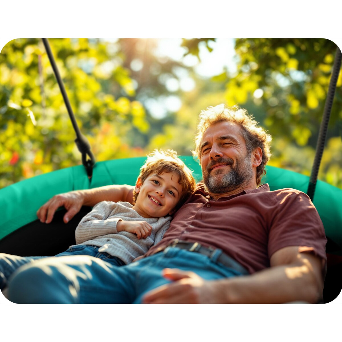 Huśtawka ogrodowa bocianie gniazdo 115 cm Neo-Sport Swingo zielona