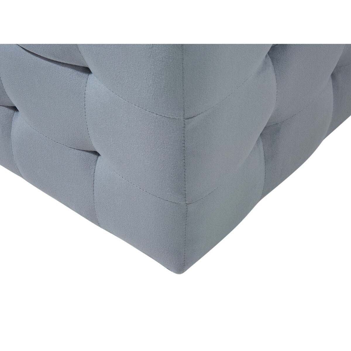 Puf ze schowkiem welurowy szary MICHIGAN