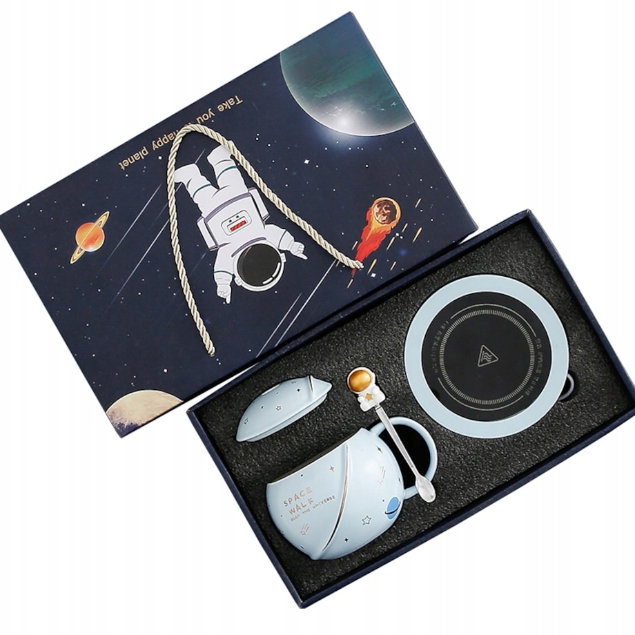 ZESTAW KUBEK Z PODGRZEWACZEM + Łyżka + Kabel USB PREZENT KUBEK ŚWIĄTECZNY