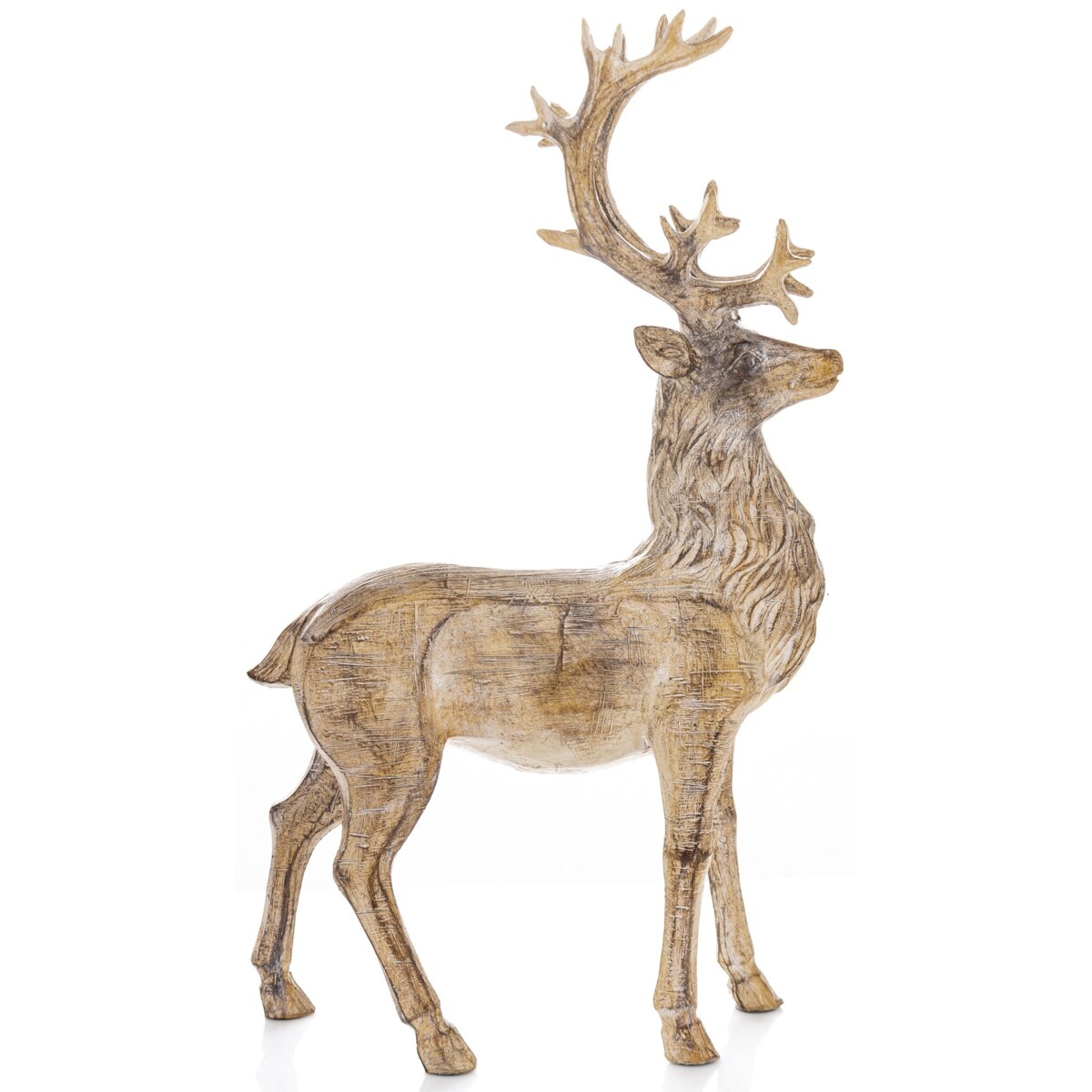 Dekoracja - figurka stojącego jelenia 35x8,5x20 cm MARRONE