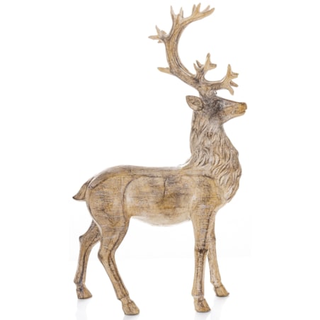 Dekoracja - figurka stojącego jelenia 35x8,5x20 cm MARRONE