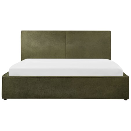 Łóżko z pojemnikiem boucle 180 x 200 cm ciemnozielone MOISSAC
