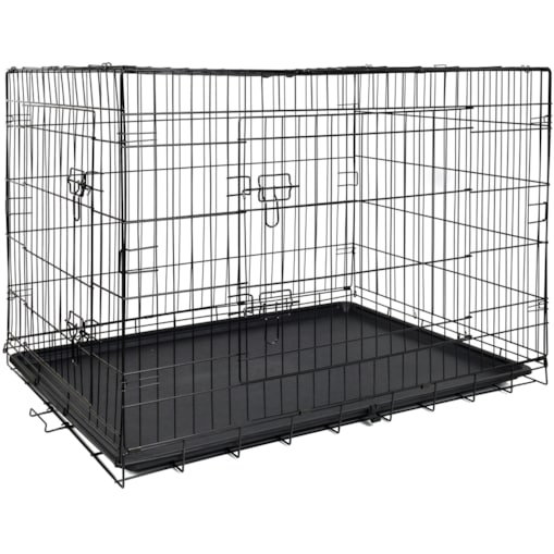 Klatka kennelowa dla zwierząt FUNFIT HOME&OFFICE transporter kojec 70x107x77 cm czarna 2XL