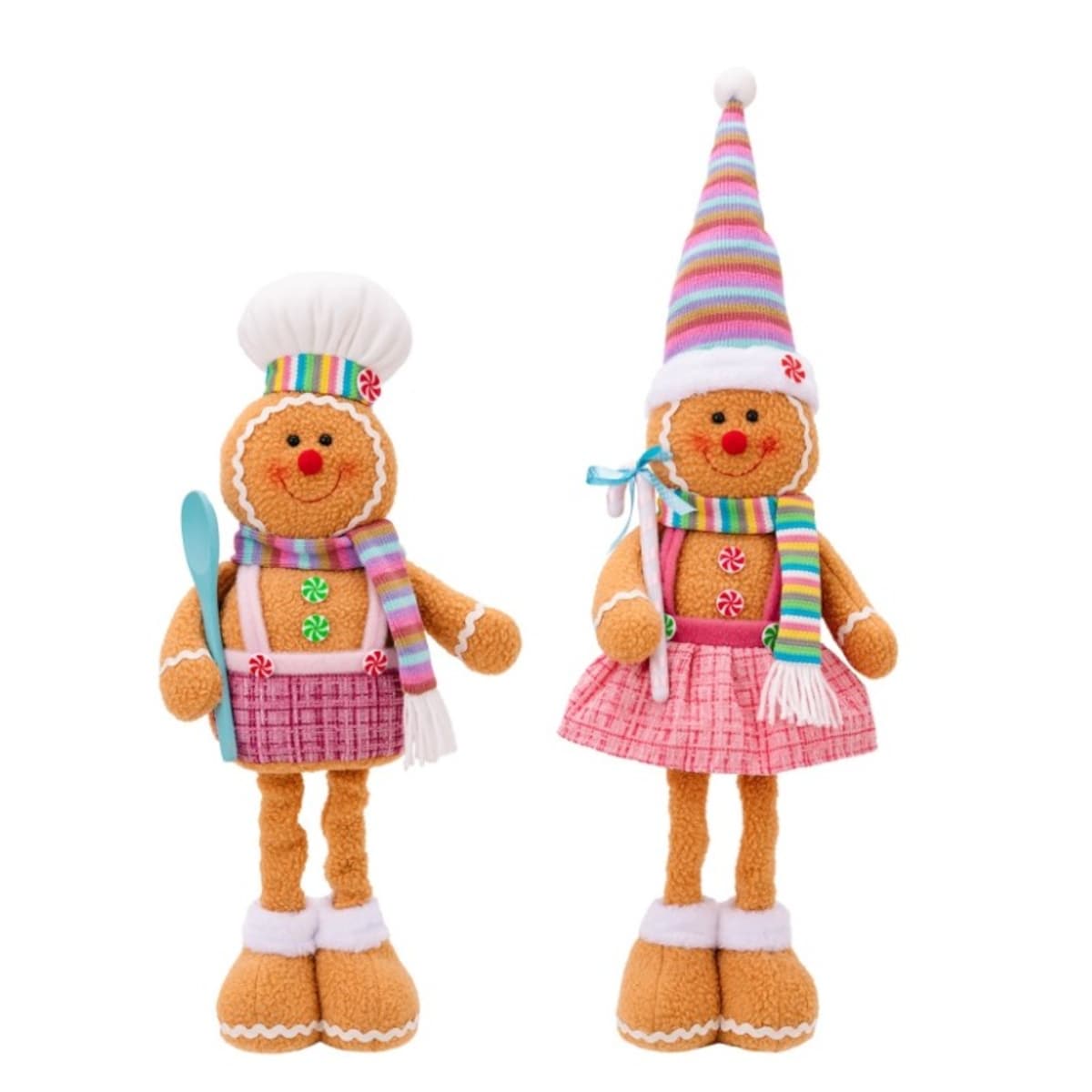 Figurka Pani Pierniczek teleskopowe nogi BOŻE NARODZENIE 52cm Z PLUSZU KSN168