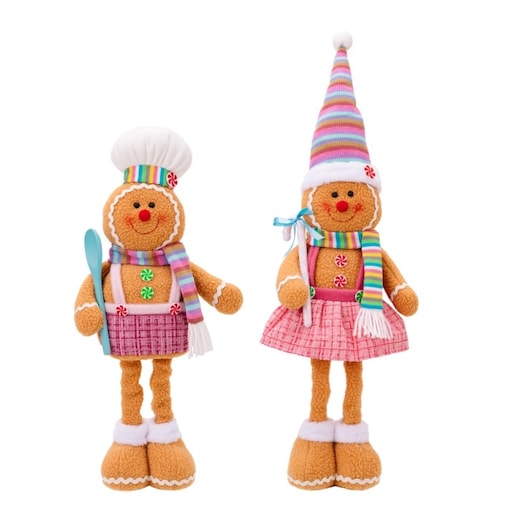 Figurka Pani Pierniczek teleskopowe nogi BOŻE NARODZENIE 52cm Z PLUSZU KSN168