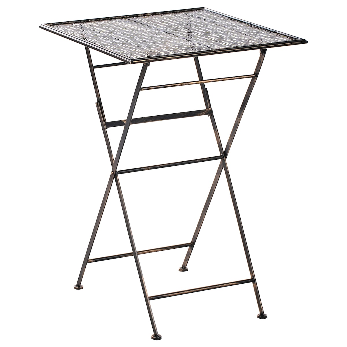 Stolik ogrodowy barowy BORMIO 60 cm 60 cm Metal Czarny