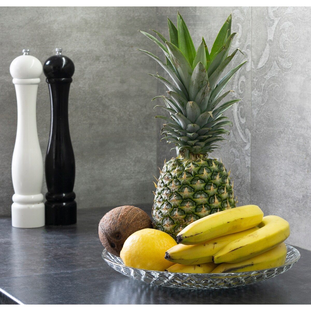 PATERA SZKLANA retro przezroczysta śr. 32cm