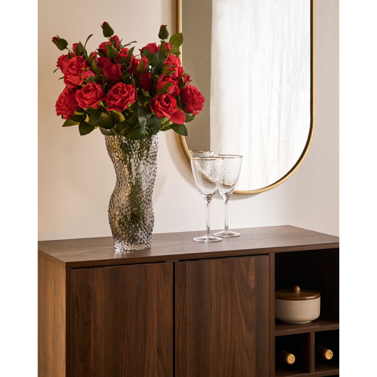 Bukiet sztucznych kwiatów BOIRO 65 cm Czerwony