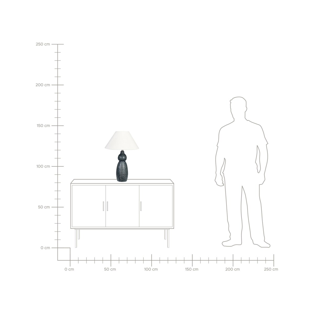 Lampa stołowa ceramiczna ciemnoniebieski z białym MATINA