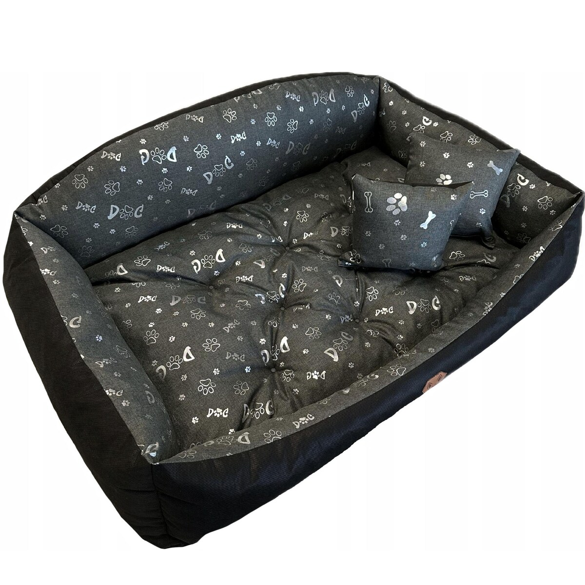 Legowisko Dla Psa Kanapa Posłanie Muszla 75X65 Cm Wodoodporne Poduszki Pikowane Kość Srebrna