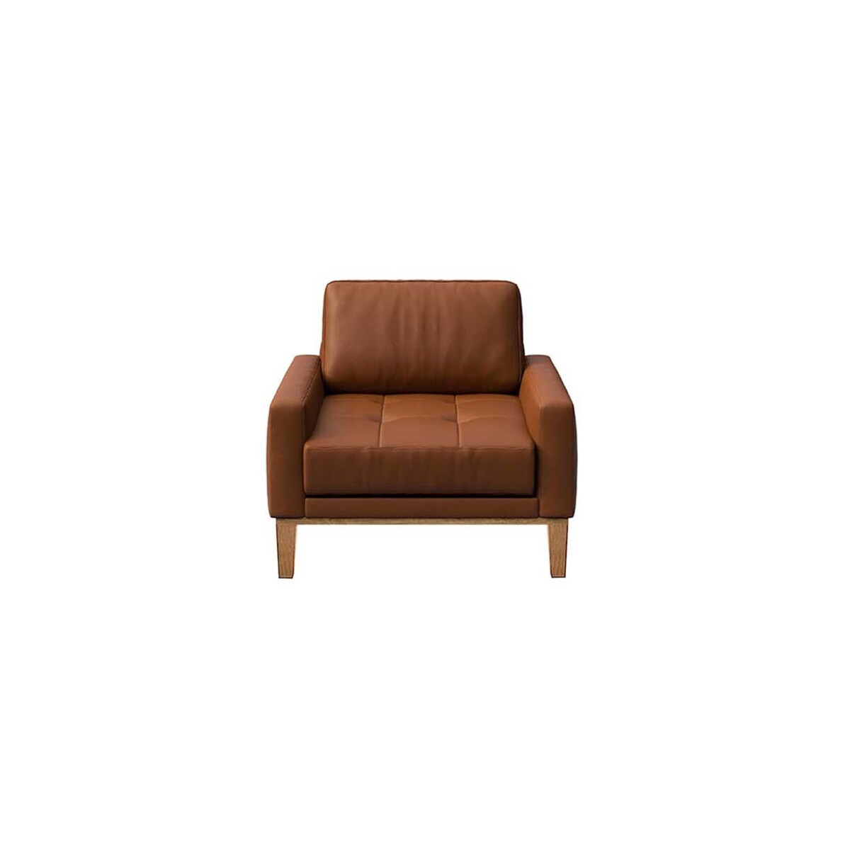 Fotel Musso koniakowy z pikowanym siedziskiem