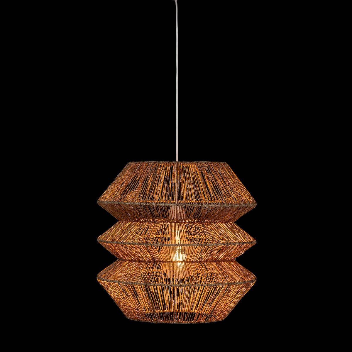 Lampa wisząca nad stół LIZA klosz z plecionki juta, Ø 38 cm