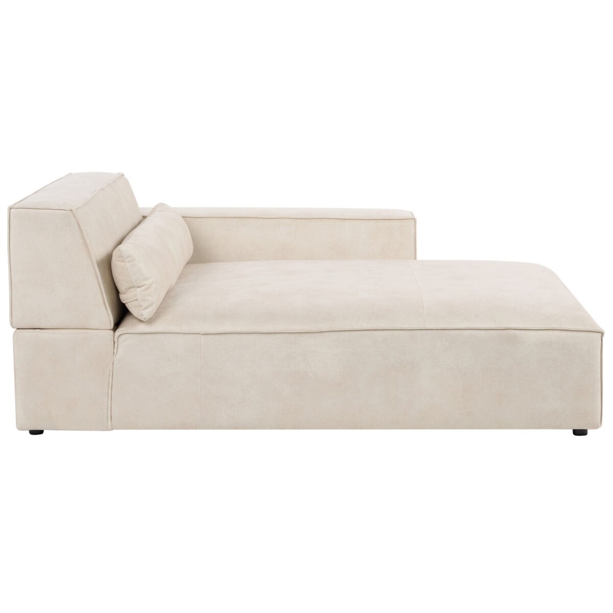 Sofa narożna z otomaną HELLNAR Welur Jasnobeżowy Lewostronny