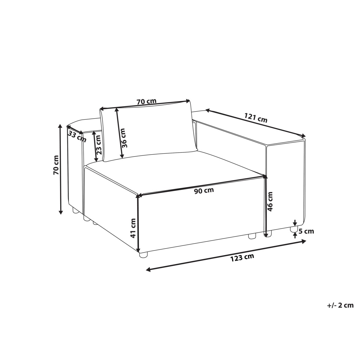 Moduł narożny BRANDE  Jasnobrązowy Symetryczny