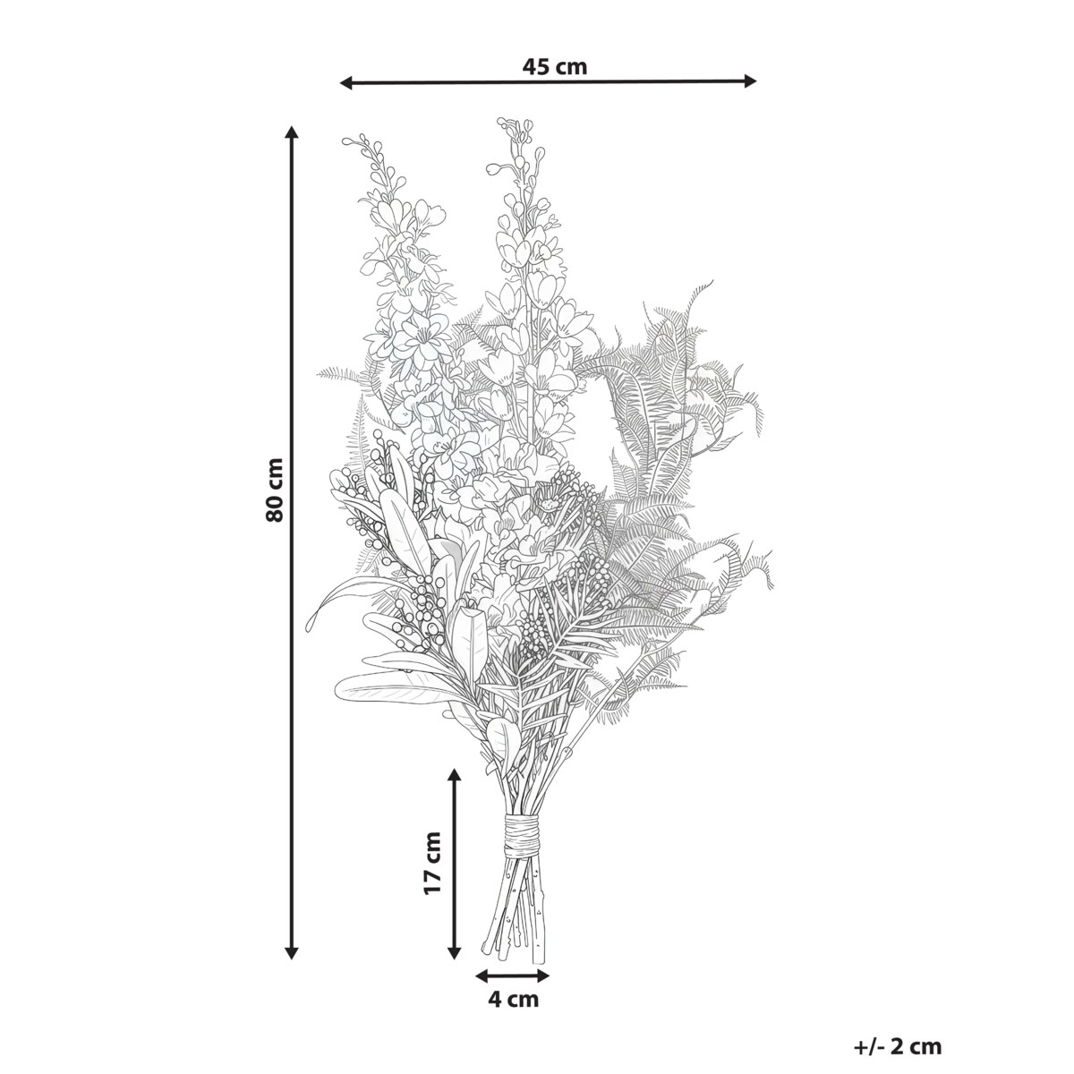 Bukiet sztucznych kwiatów ACHETE 80 cm Kolorowy