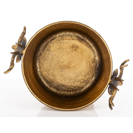 Osłonka metalowa złota 22,5x25x18 cm na podstawce ANTICO small