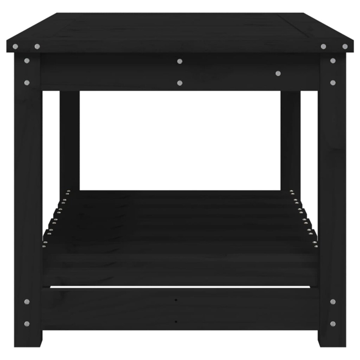 vidaXL Stolik ogrodowy, czarny, 82,5x50,5x45 cm, lite drewno sosnowe